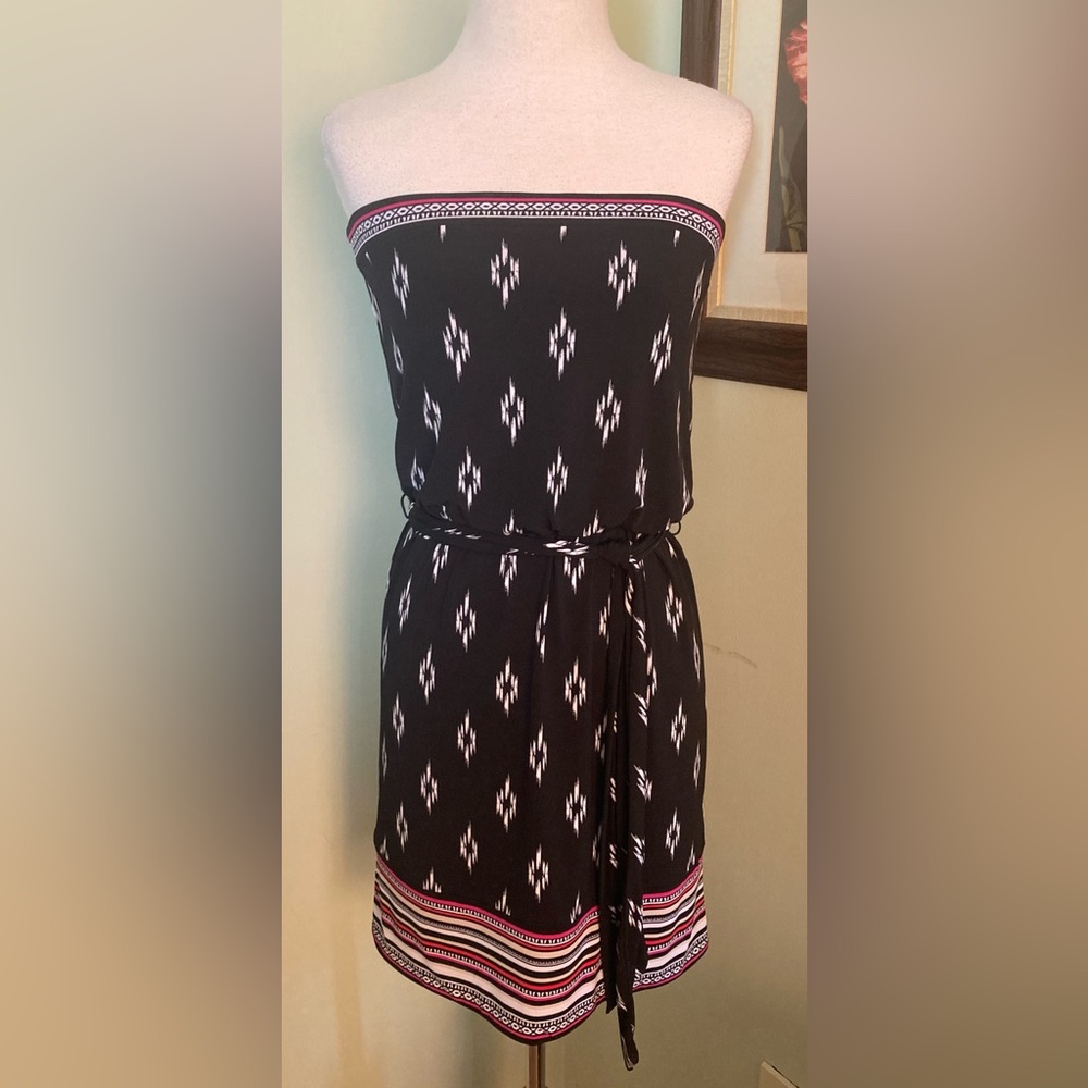 White House Black Market Strapless Blouson Mini Sun Dress size XS